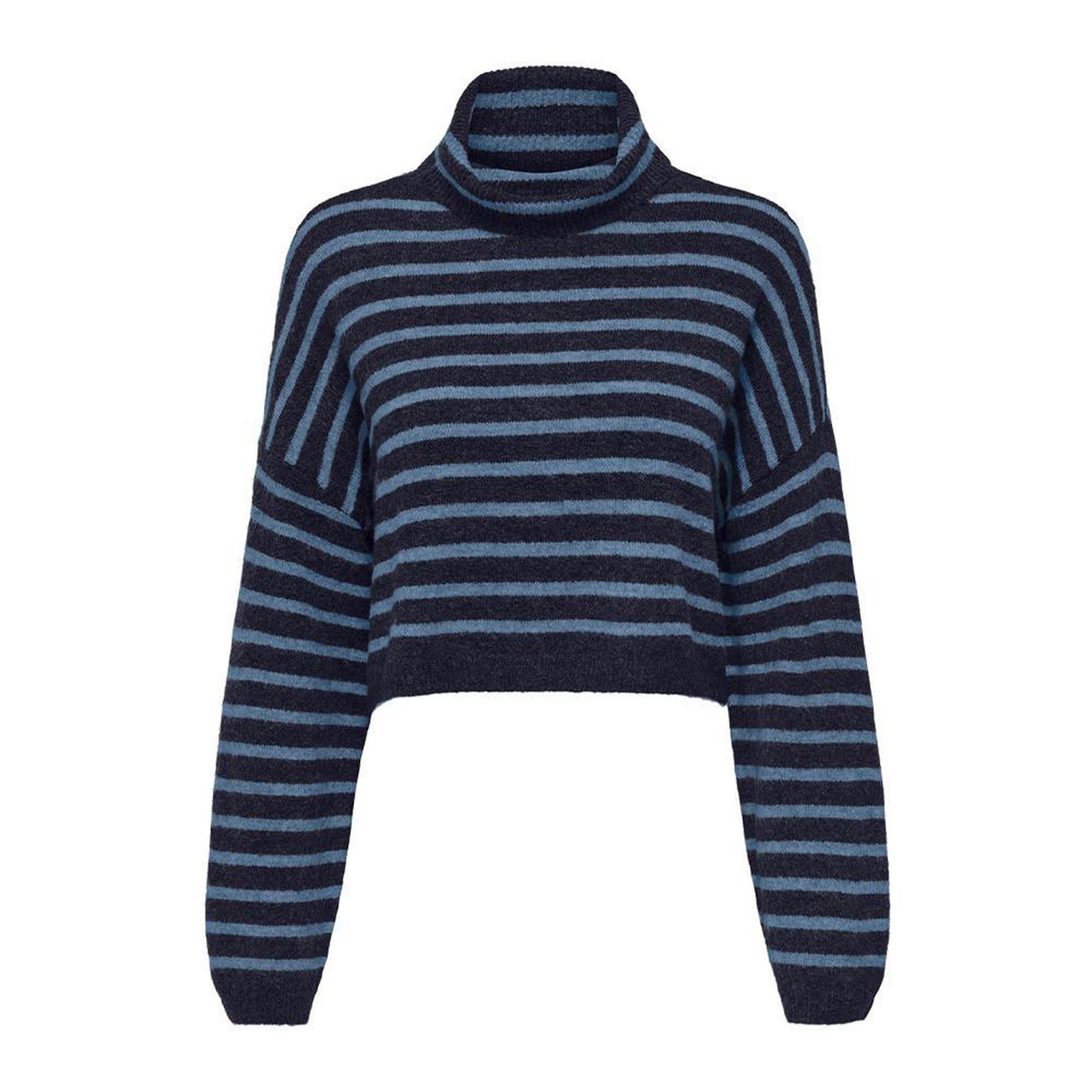 Only Pull Col roulé Bleu/Noir Femme Only Talio. Coloris disponibles : Bleu