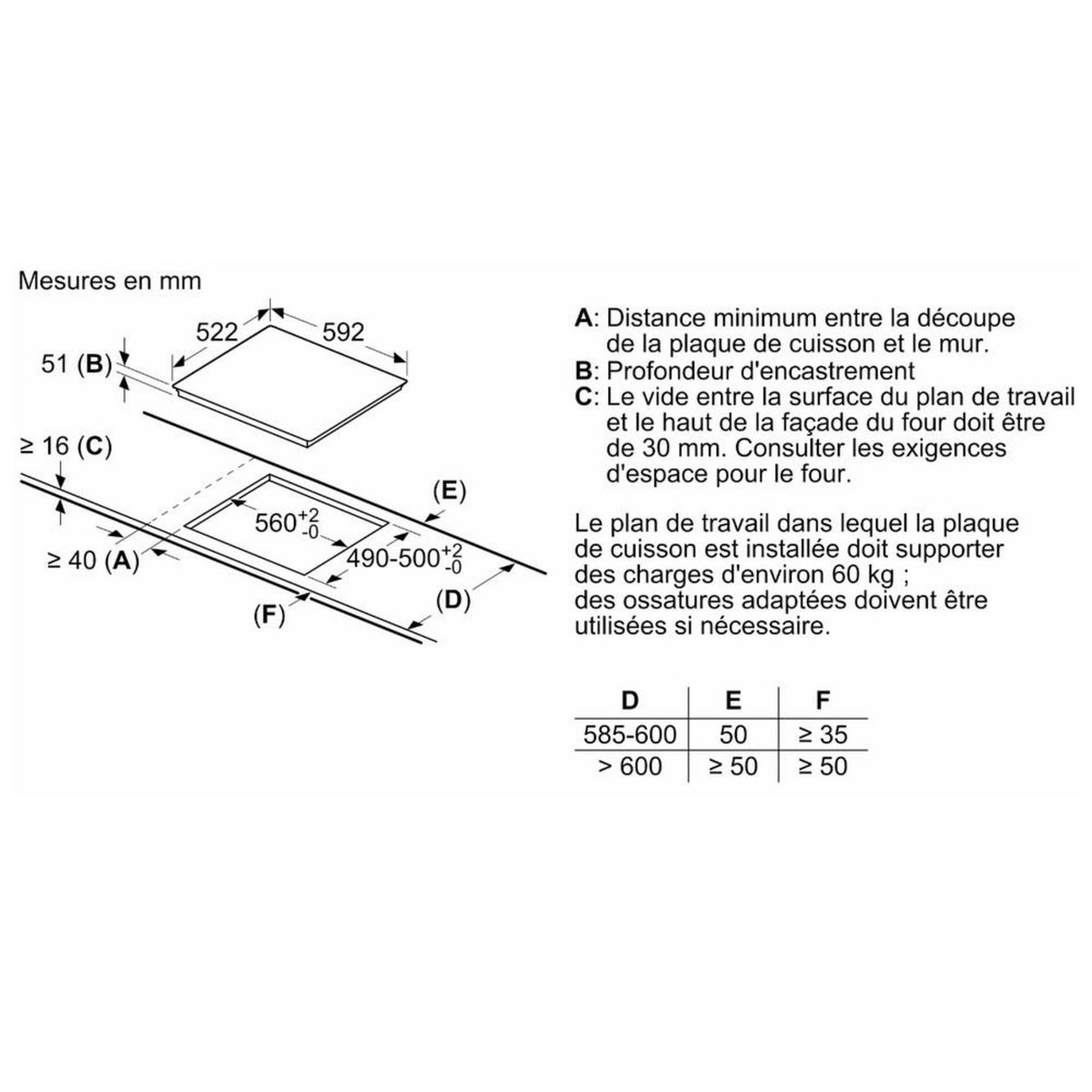 Siemens Table de cuisson induction 60cm 4 foyers 4600w noir - EU611BEB5E