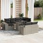 Voir la diapositive 1 : VIDAXL Salon de jardin 11 pcs avec coussins gris clair resine tressee