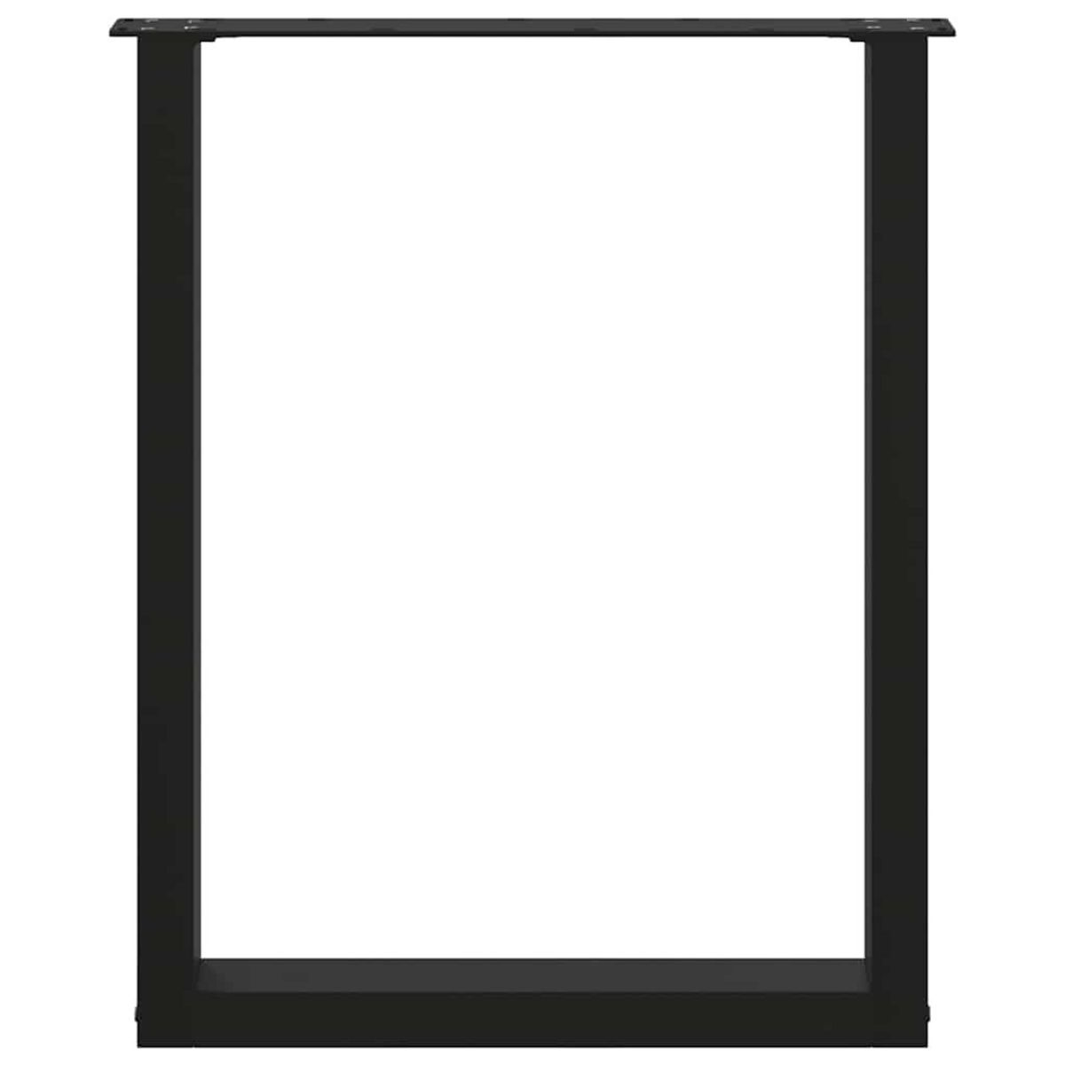 VIDAXL Pieds de table basse forme de U 2 pcs noir 60x(72-73) cm acier