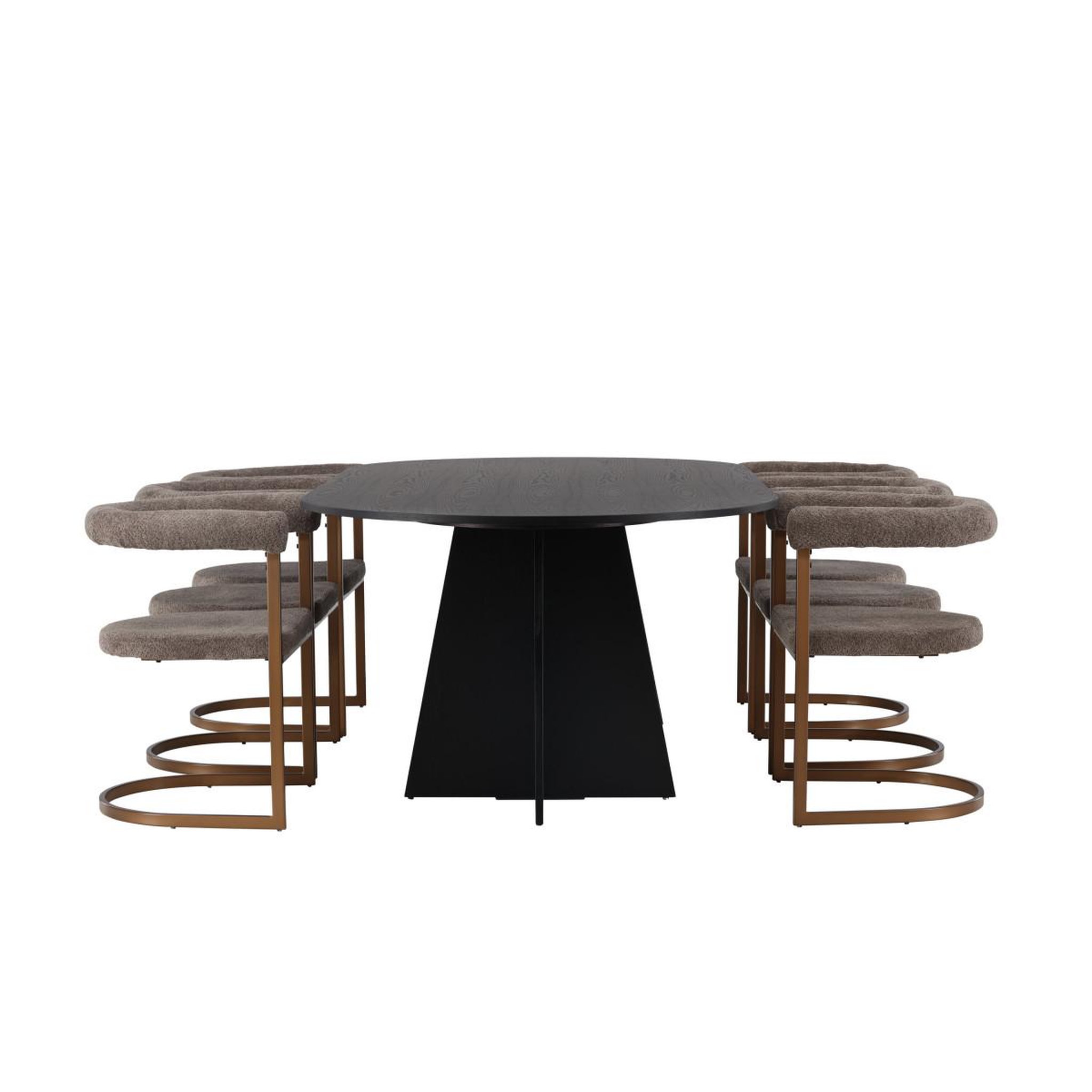 Voir la diapositive 3 : Paris Prix Ensemble table à manger & 6 chaises  bootcut & morning  230cm noir & marron