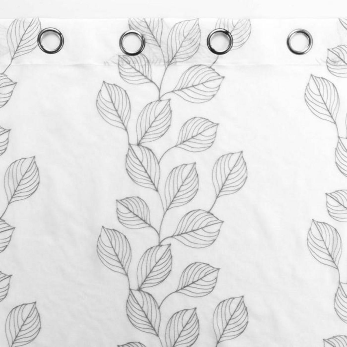 Paris Prix Rideau Voilage à Œillets  Brodé Edenia  140x240cm Gris