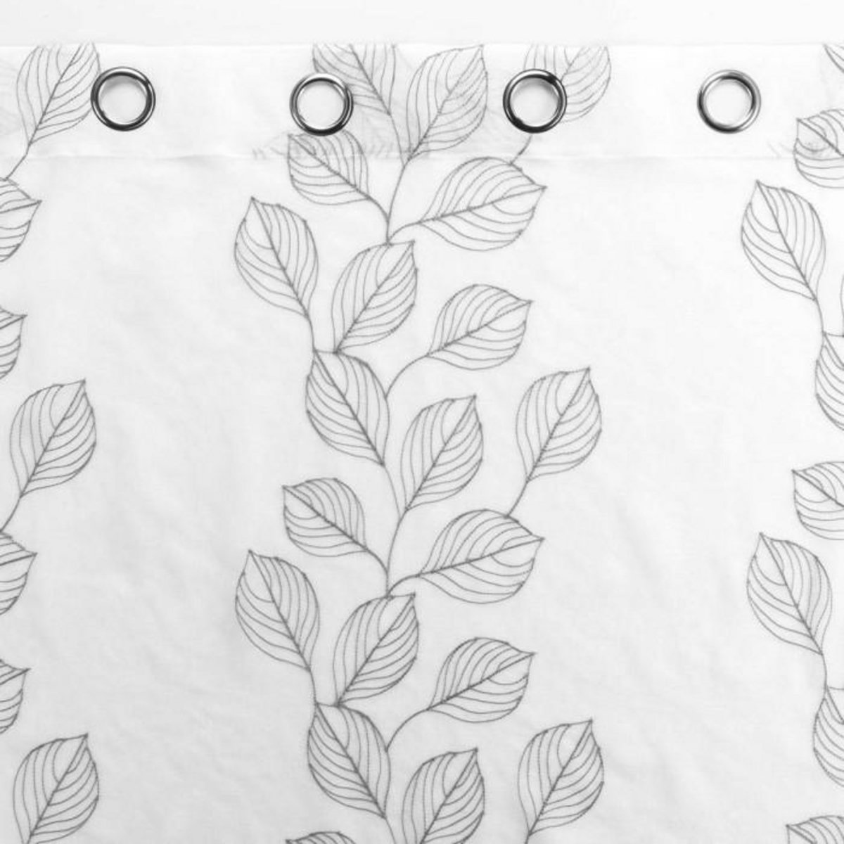 Paris Prix Rideau Voilage à Œillets  Brodé Edenia  140x240cm Gris