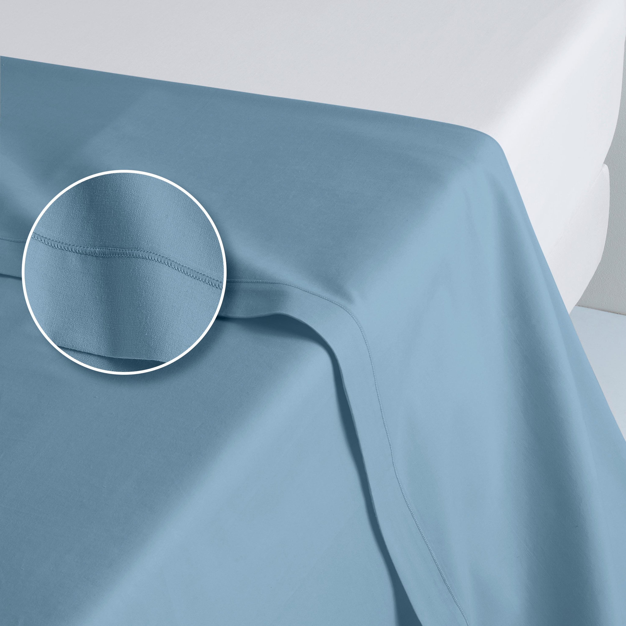 Voir la diapositive 1 : ACTUEL Drap plat uni en coton 57 fils - collection permanente