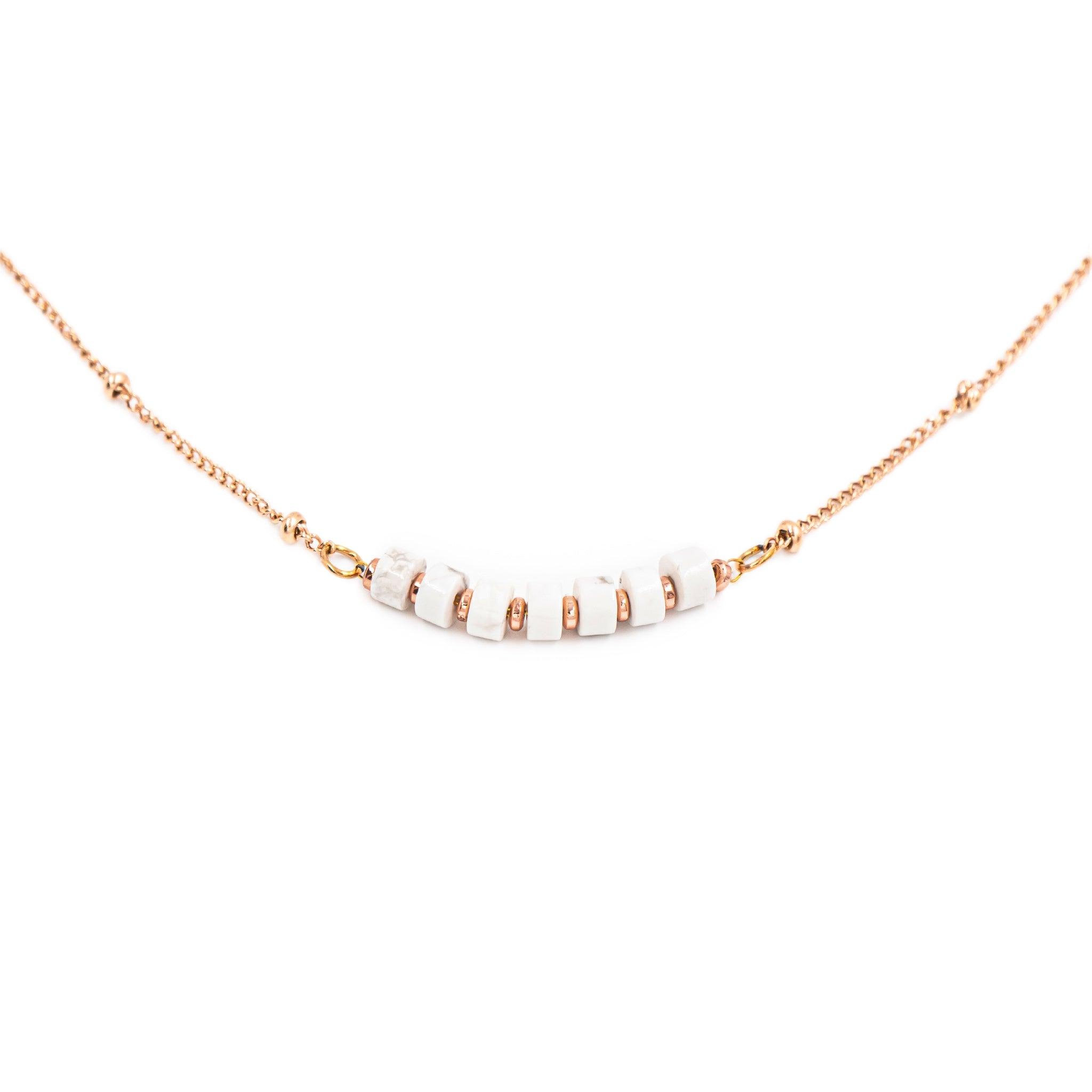Voir la diapositive 1 : SLOYA Collier Piana en pierres Howlite