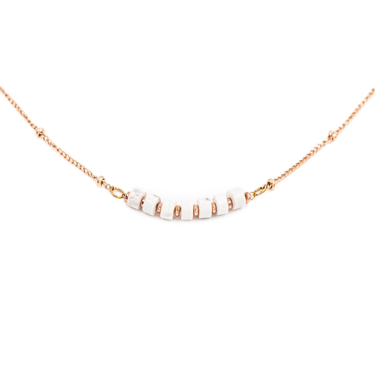SLOYA Collier Piana en pierres Howlite