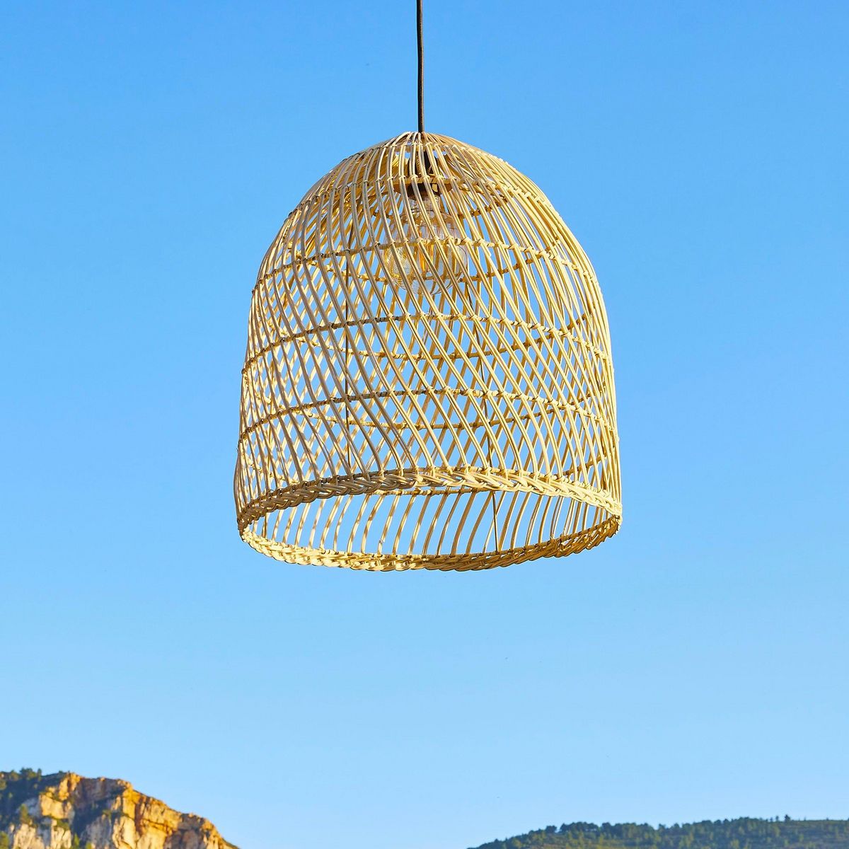 Lumisky Abat jour intérieur/extérieur PAULO Beige Rotin d40cm