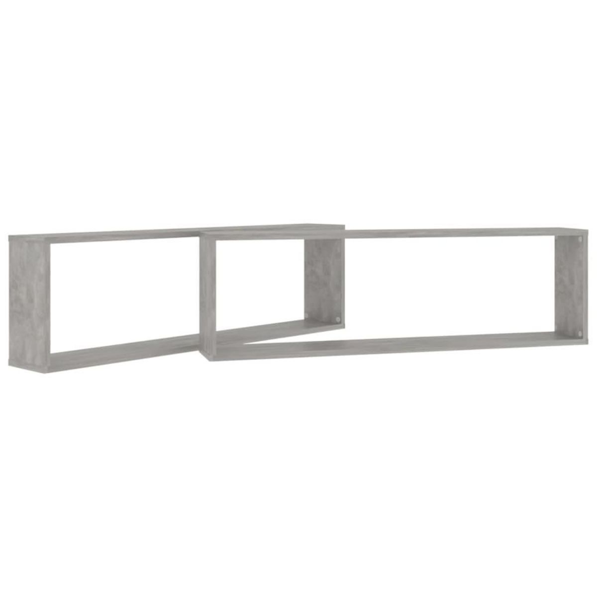 VIDAXL Etageres cube murales 2 pcs gris beton bois d'ingenierie