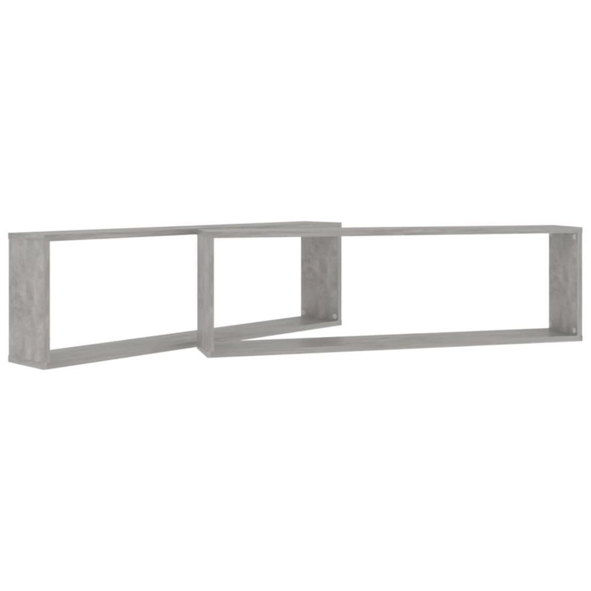 VIDAXL Etageres cube murales 2 pcs gris beton bois d'ingenierie