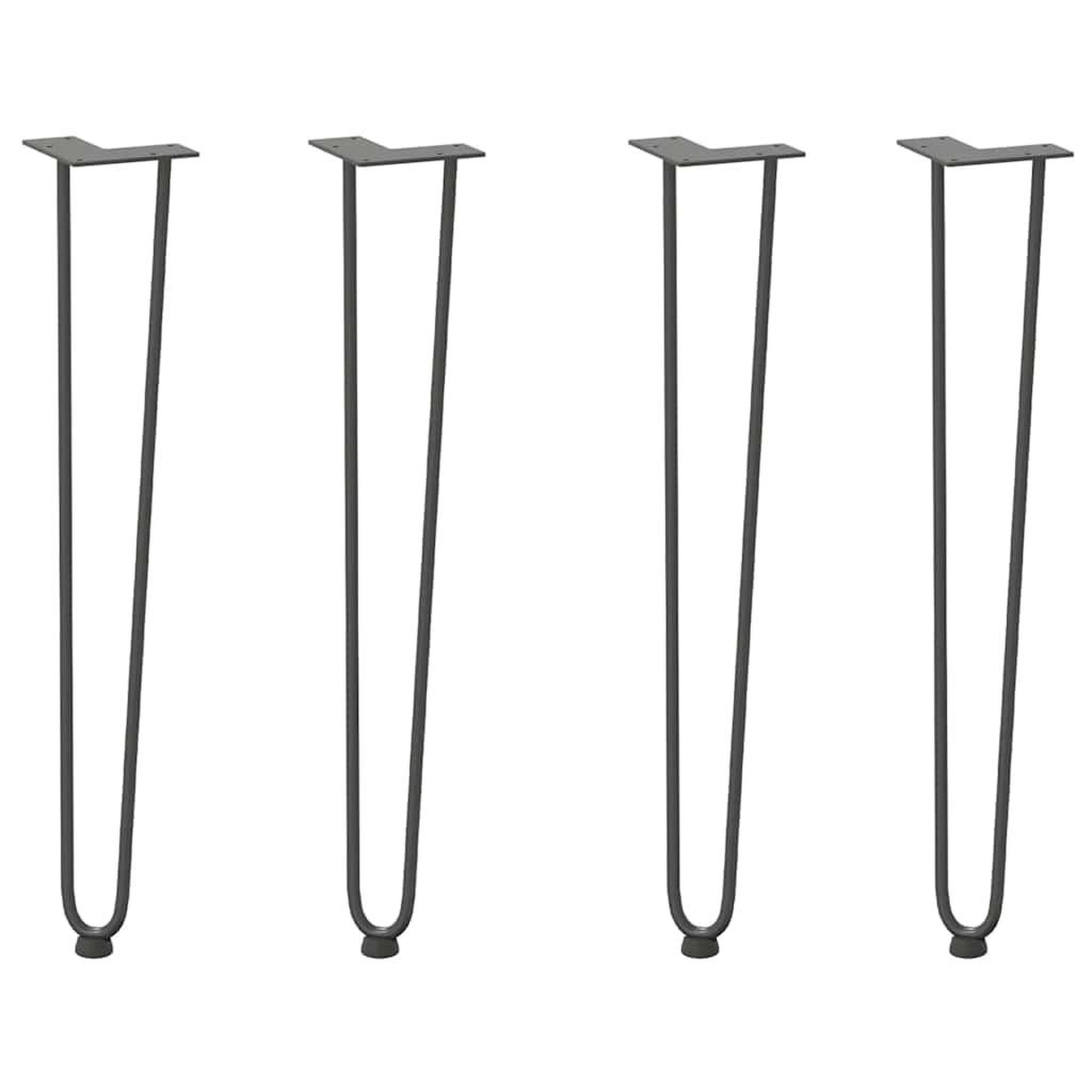 Voir la diapositive 2 : VIDAXL Pieds de table en forme d'epingle a cheveux 4 pcs anthracite