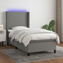 Voir la diapositive 1 : VIDAXL Sommier a lattes de lit matelas LED Gris fonce 80x200 cm Tissu