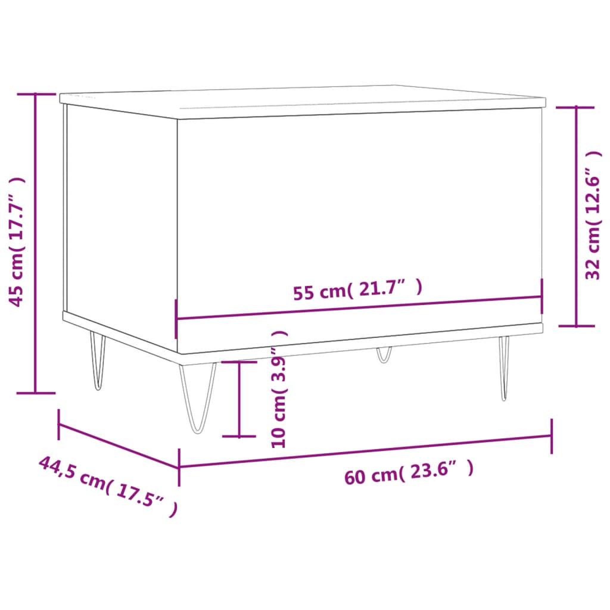 Voir la diapositive 6 : VIDAXL Table basse Chene marron 60x44,5x45 cm Bois d'ingenierie