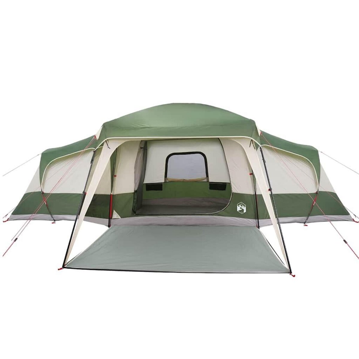 VIDAXL Tente familiale avec dome porche 9 personnes vert impermeable