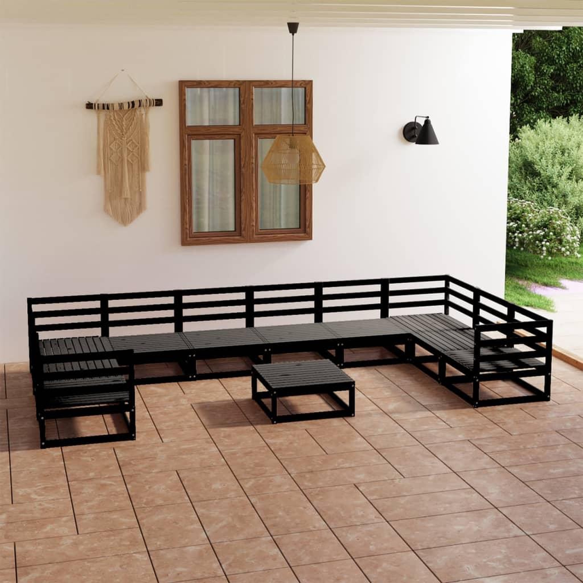 Voir la diapositive 1 : VIDAXL Salon de jardin 11 pcs bois de pin massif