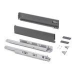 EMUCA SRL Tiroir extérieur Vertex avec réglages 3D hauteur 93mm -  40kg -  épaisseur de panneau de 18mm -  profondeur 450mm -  Acier -  Gris antracite