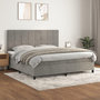Voir la diapositive 1 : VIDAXL Sommier a lattes de lit et matelas Gris clair 200x200cm Velours