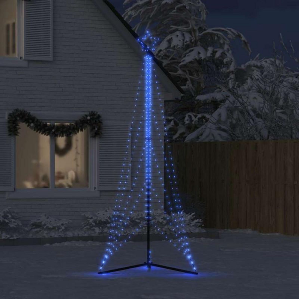 VIDAXL Guirlande de sapin de Noël 525 LED bleu 302 cm