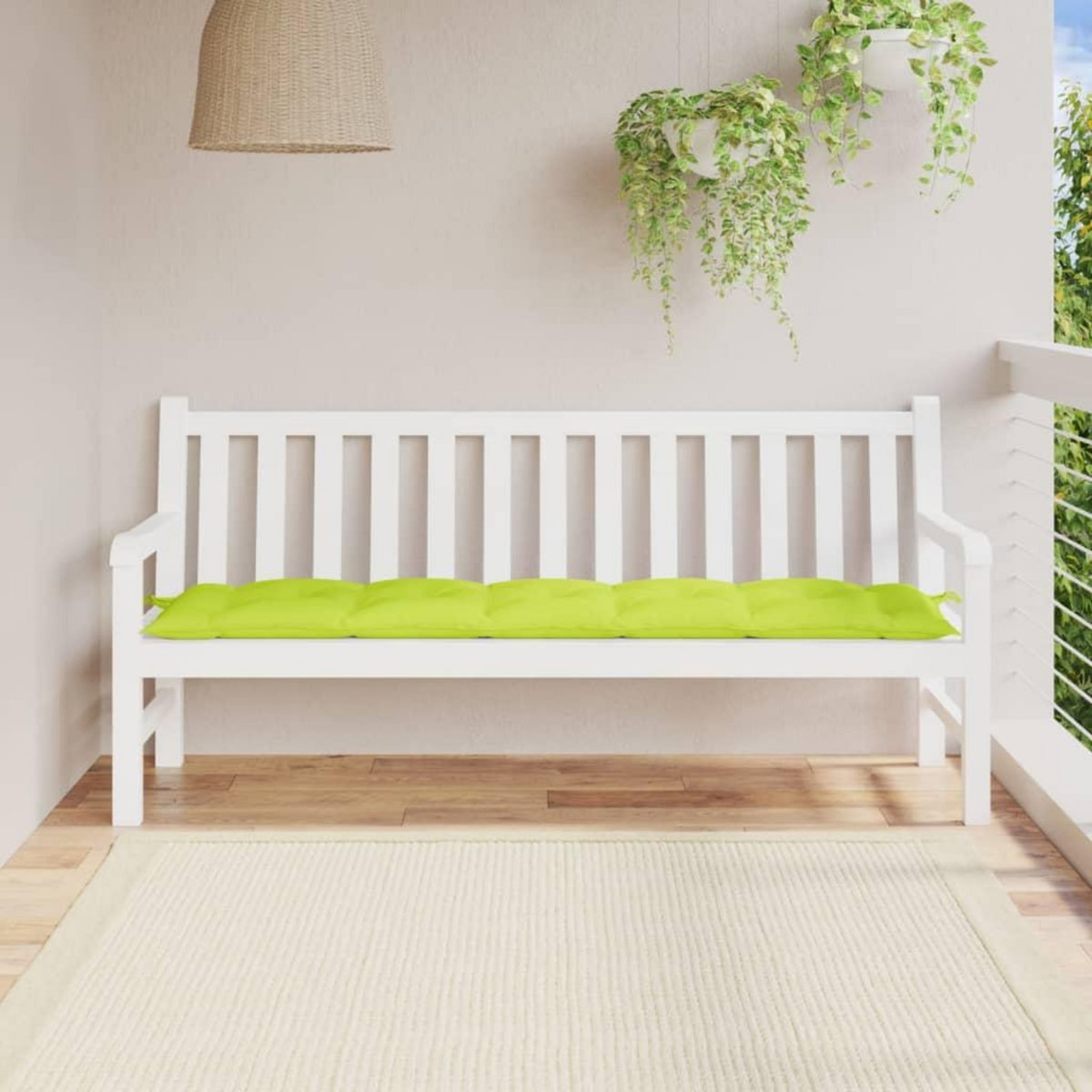 VIDAXL Coussin de banc de jardin vert brillant 180x50x7cm tissu oxford