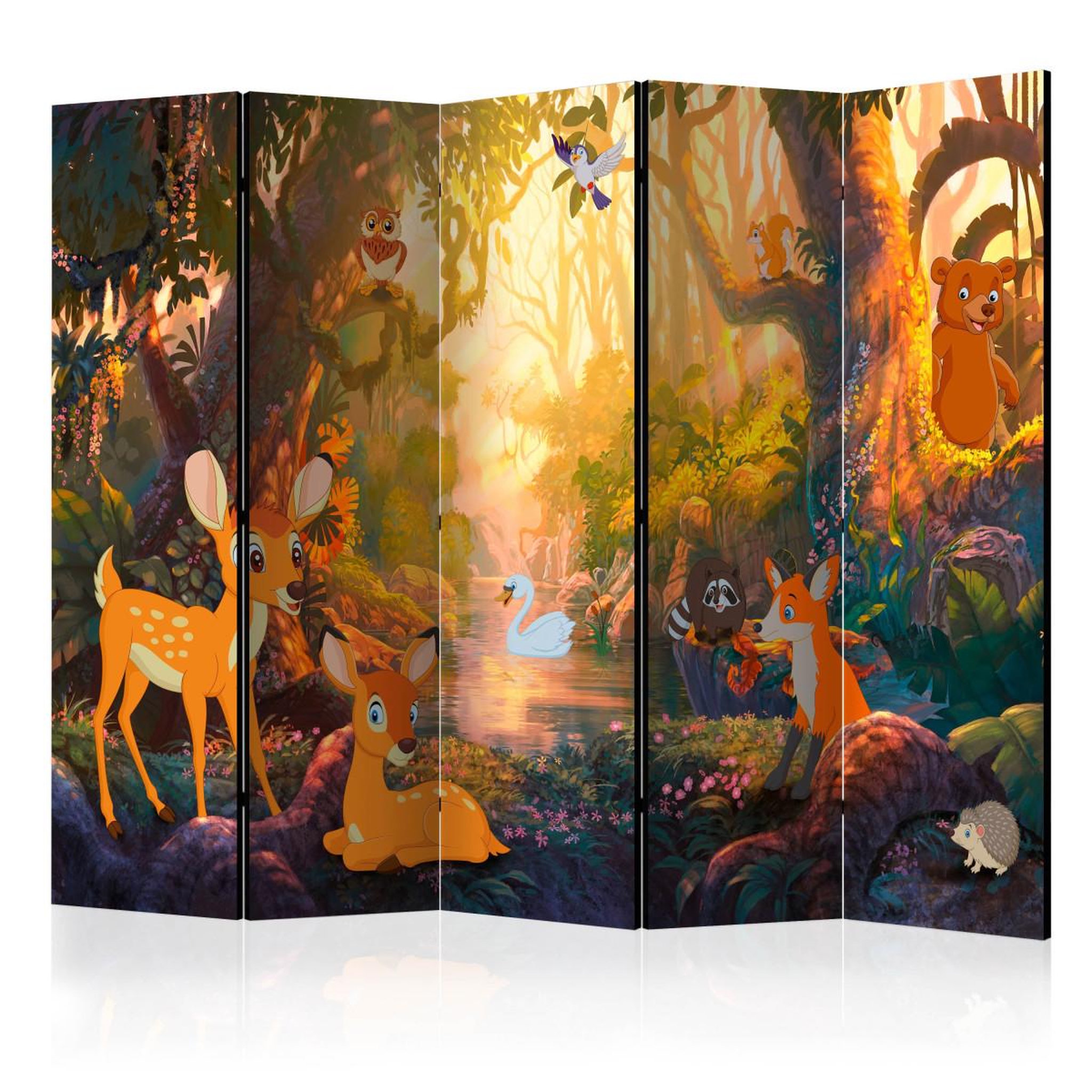 Paris Prix Paravent 5 volets  animals in the forest  172x225cm