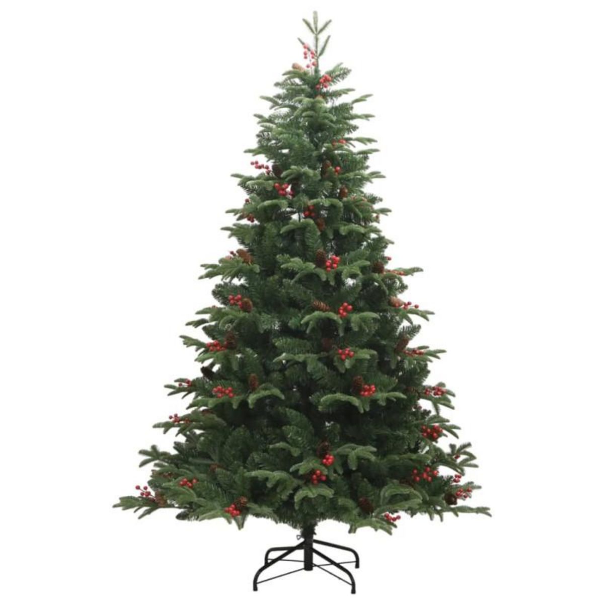 VIDAXL Sapin de Noël artificiel avec pommes de pin et baies 180 cm