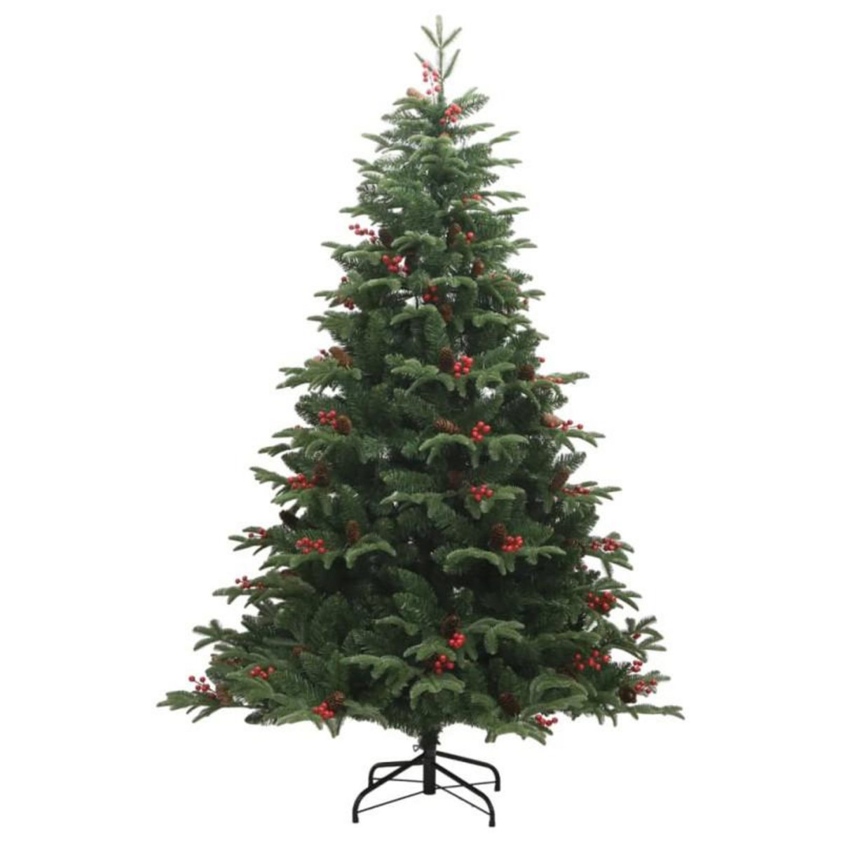 VIDAXL Sapin de Noël artificiel avec pommes de pin et baies 180 cm