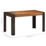 Voir la diapositive 6 : VIDAXL Table a manger 140x70x76 cm Bois de manguier brut massif