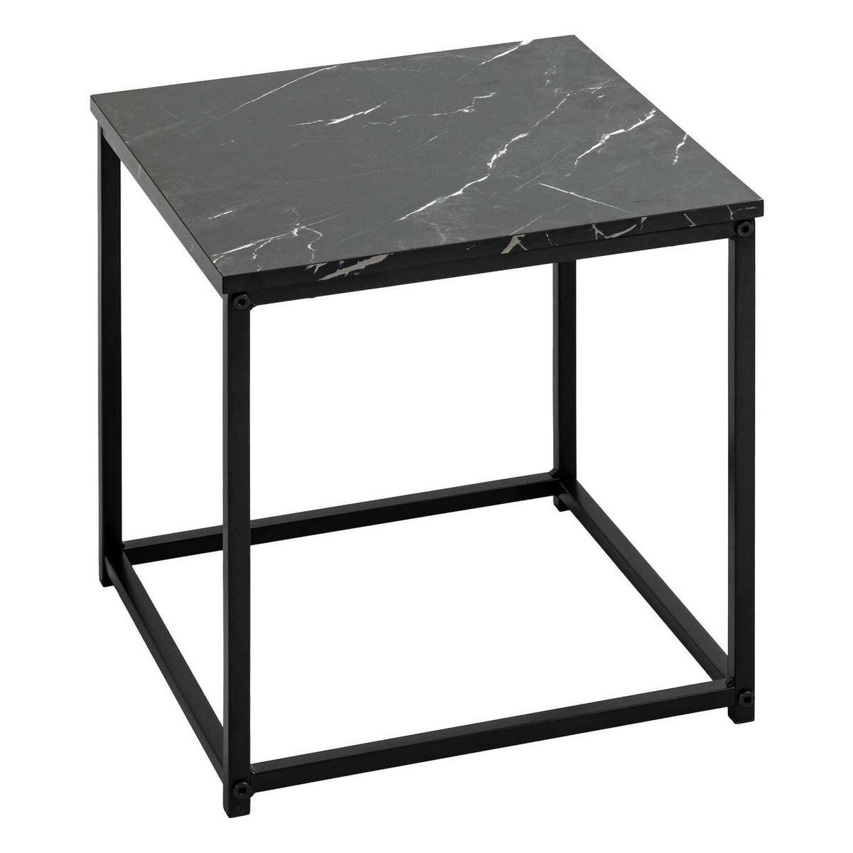 ATMOSPHERA Duo de tables d'appoint effet marbre - Noir