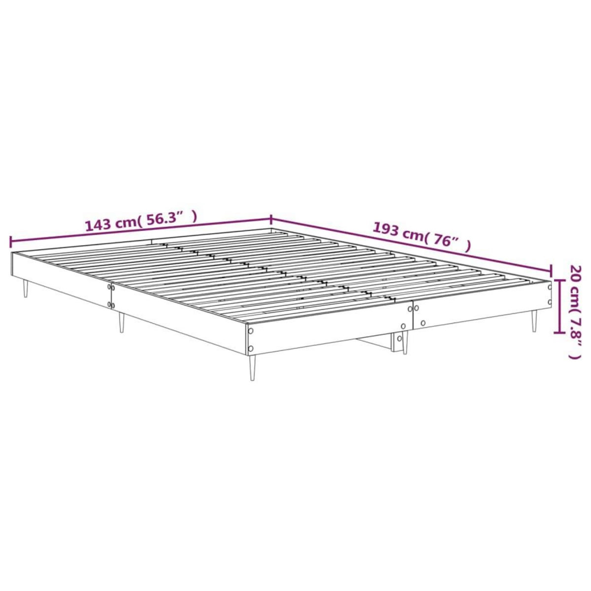 VIDAXL Cadre de lit sans matelas chene sonoma 140x190 cm