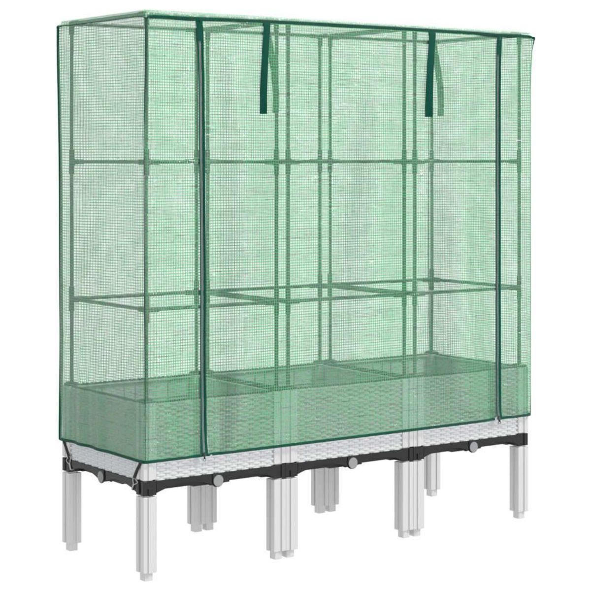 VIDAXL Jardiniere surelevee avec housse aspect rotin 120x40x140 cm