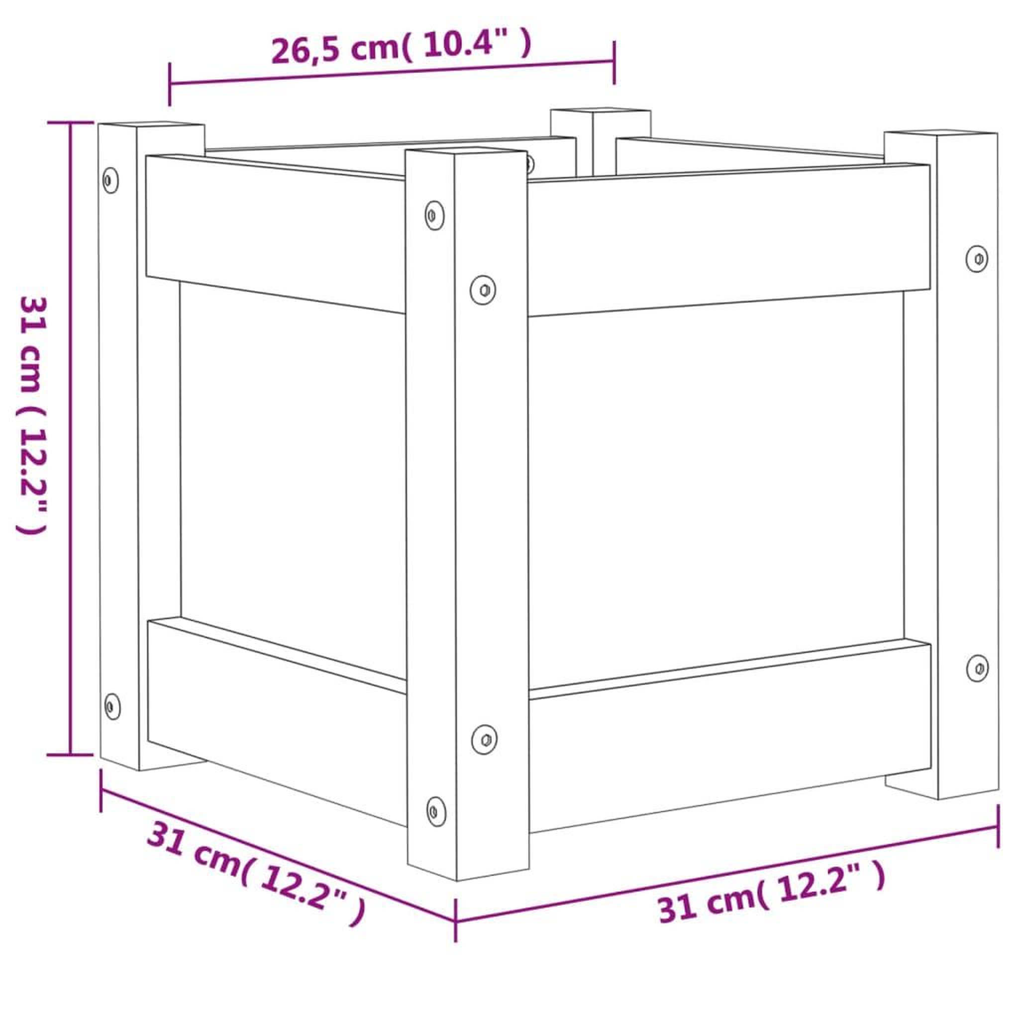 Voir la diapositive 6 : VIDAXL Jardinieres 2 pcs cire marron bois de pin massif