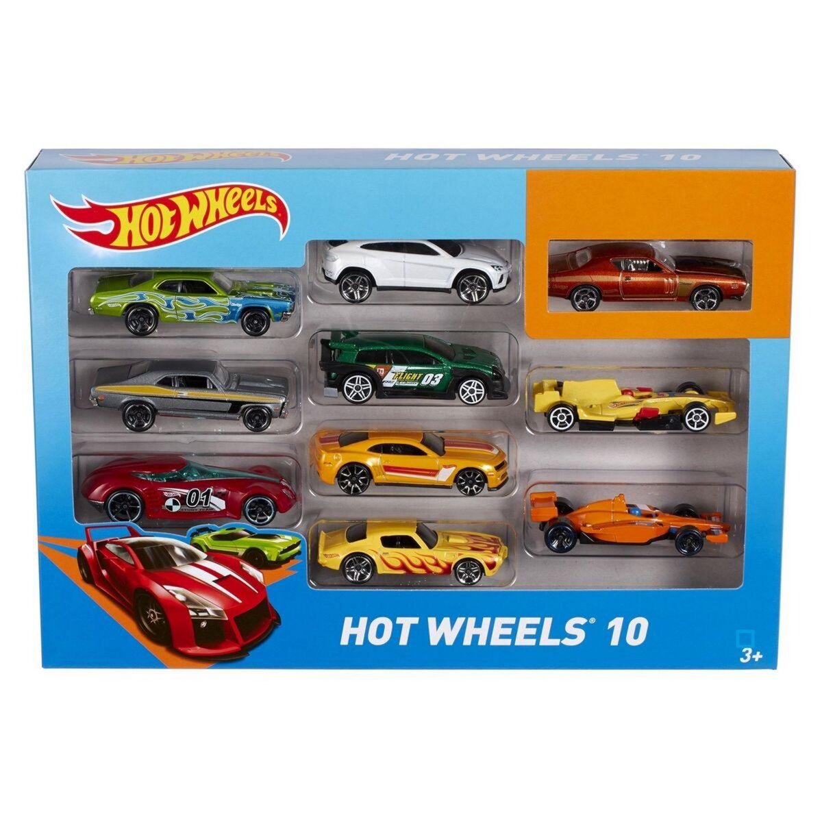 MATTEL Coffret 10 Voitures Hot Wheels