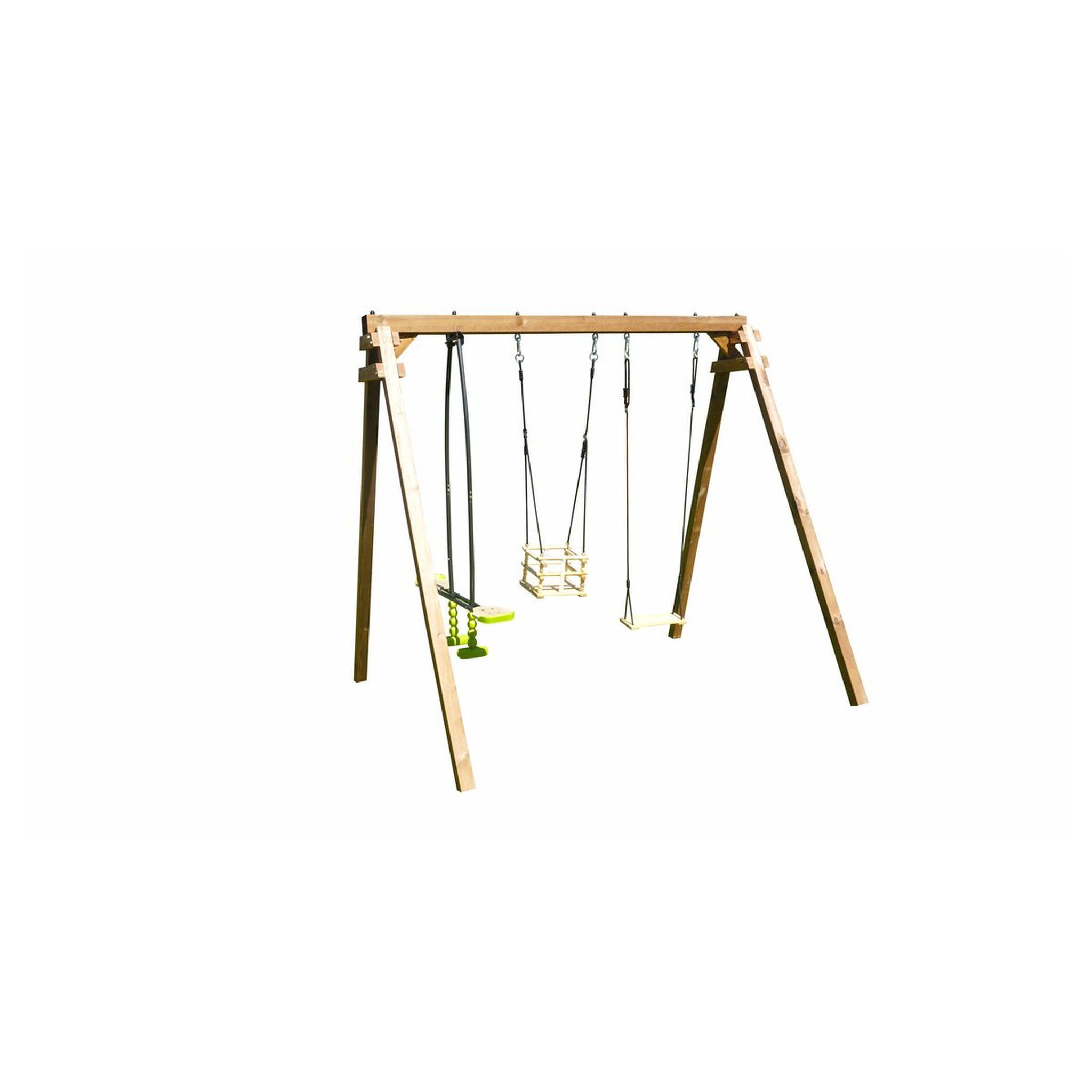 Voir la diapositive 2 : Soulet Portique balançoire - Bois - H2.24m - PIERRE 