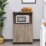 Voir la diapositive 2 : HOMCOM Chariot desserte micro-ondes placard 2 portes - dim. 60,4L x 40,3l x 97H cm