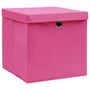 Voir la diapositive 3 : VIDAXL Boîtes de rangement avec couvercles 10 pcs 28x28x28 cm Rose