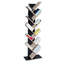 Voir la diapositive 1 : ID MARKET Etagère bibliothèque à livres TEA forme d'arbre 10 niveaux bois noir et étagères façon hêtre