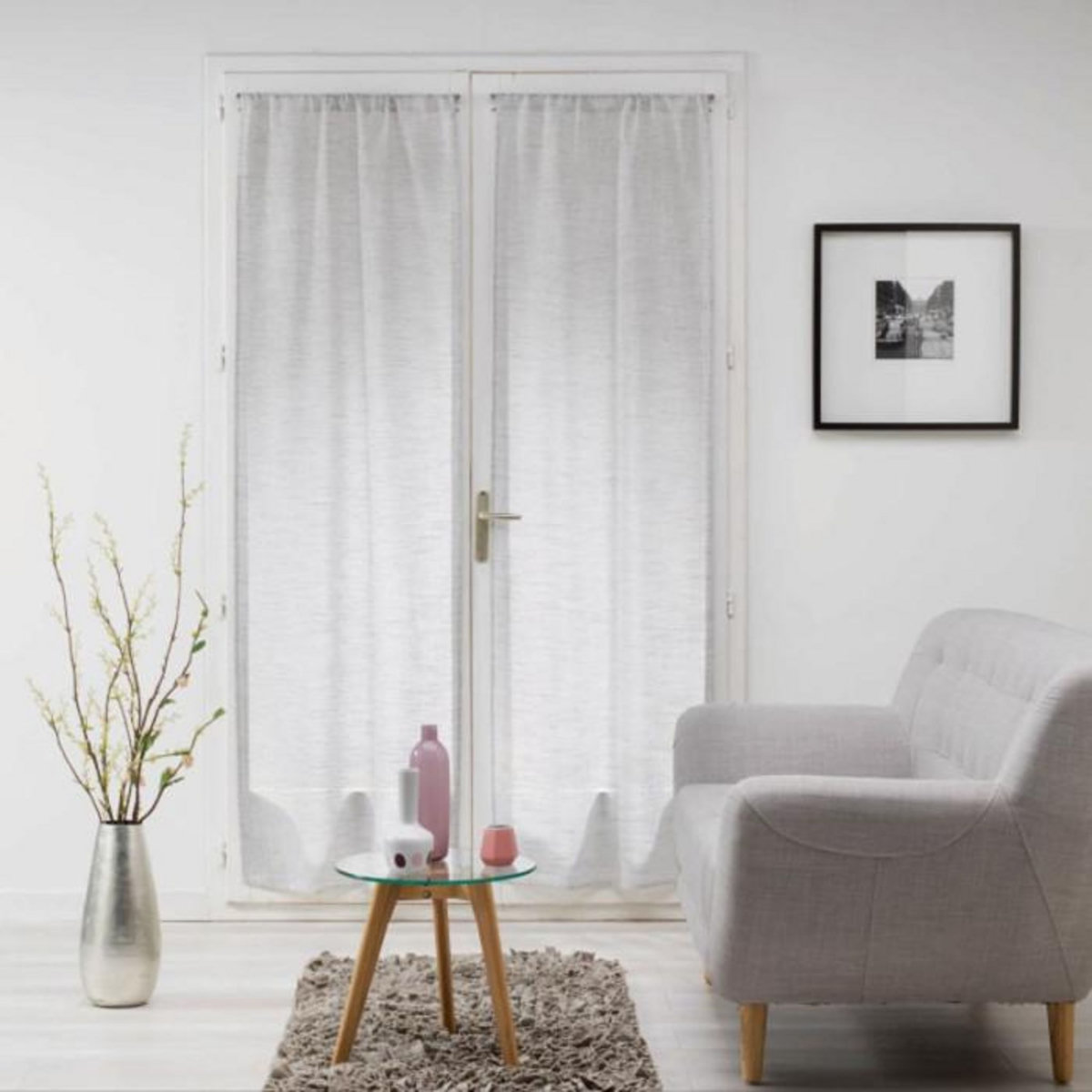 Paris Prix Paire de Voilages  Milza  70x240cm Gris