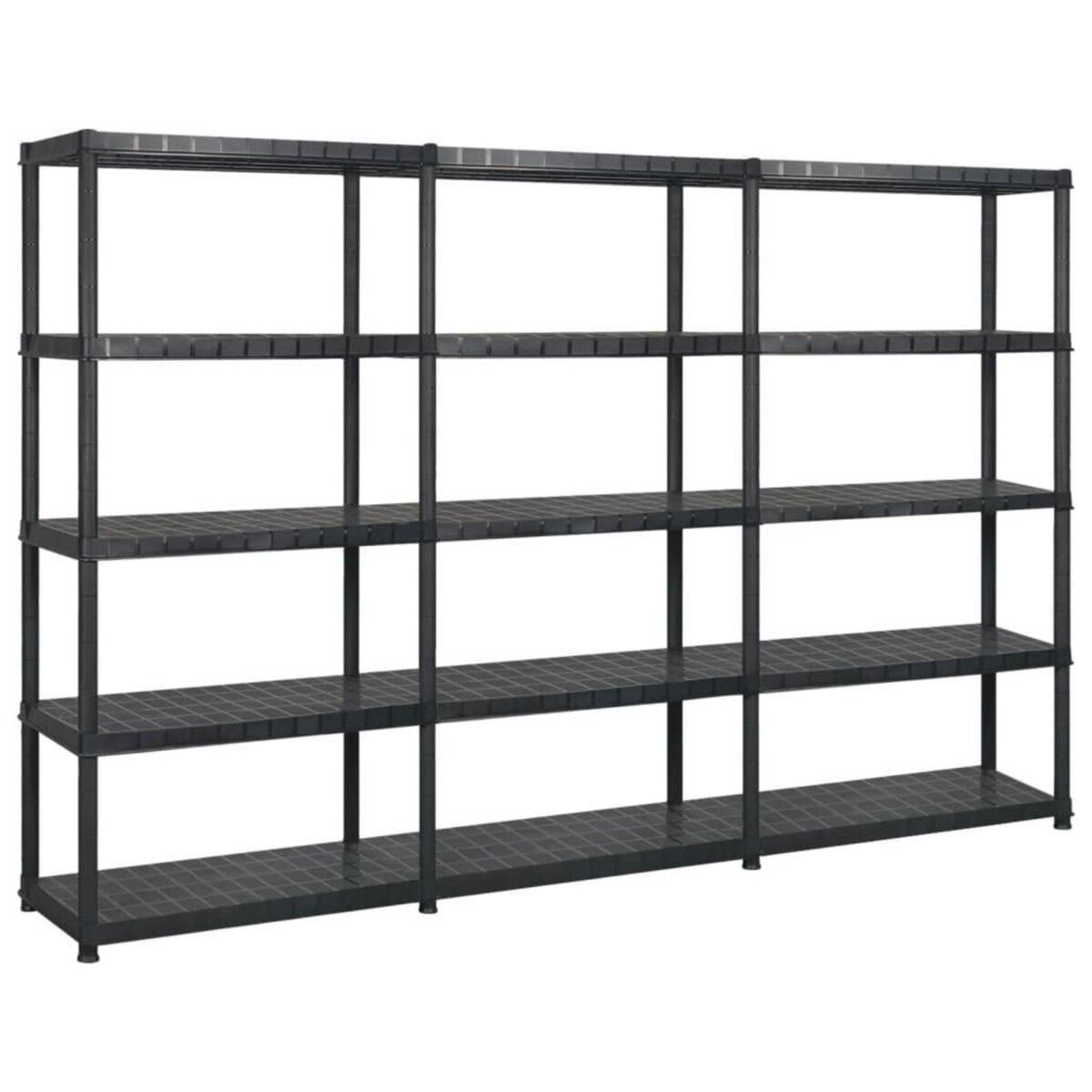 VIDAXL Etagere de rangement a 5 niveaux Noir 255x40x185 cm Plastique