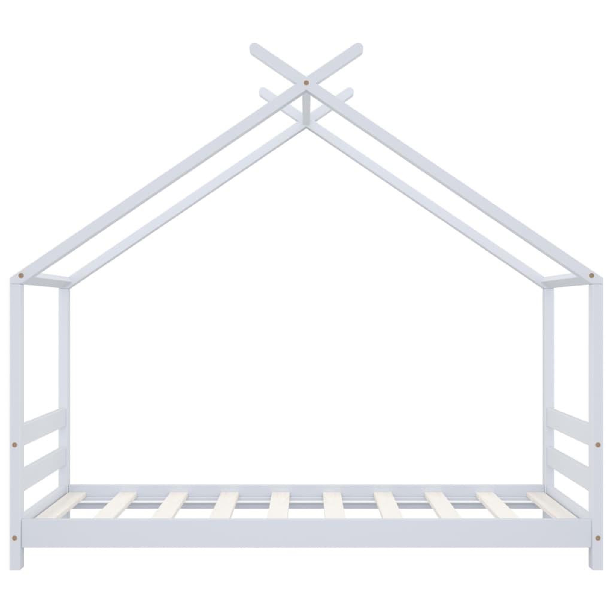 Voir la diapositive 4 : VIDAXL Cadre de lit d'enfant Blanc Bois de pin massif 80x160 cm