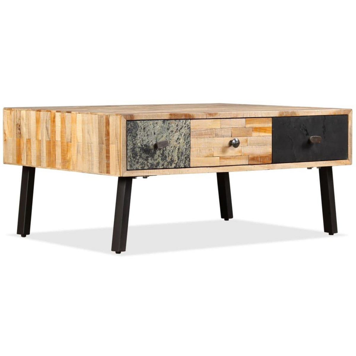 VIDAXL Table basse Teck de recuperation massif 90x65x40 cm