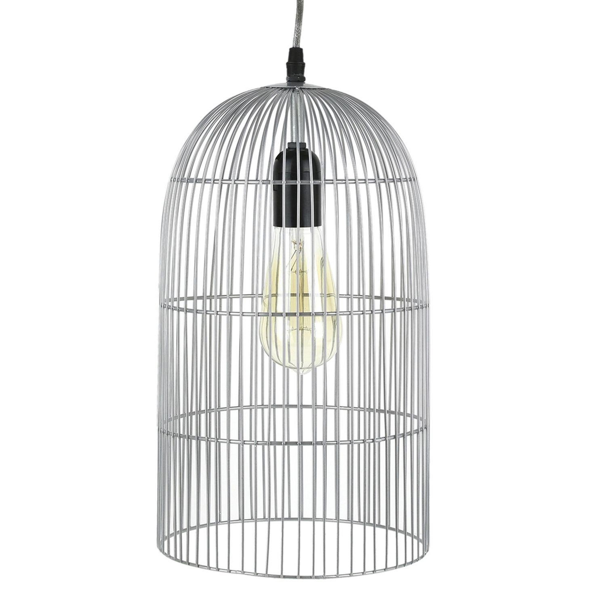 The Home Deco Factory Suspension luminaire en métal filaire cage - diam. 20 cm. Coloris disponibles : Noir, Gris
