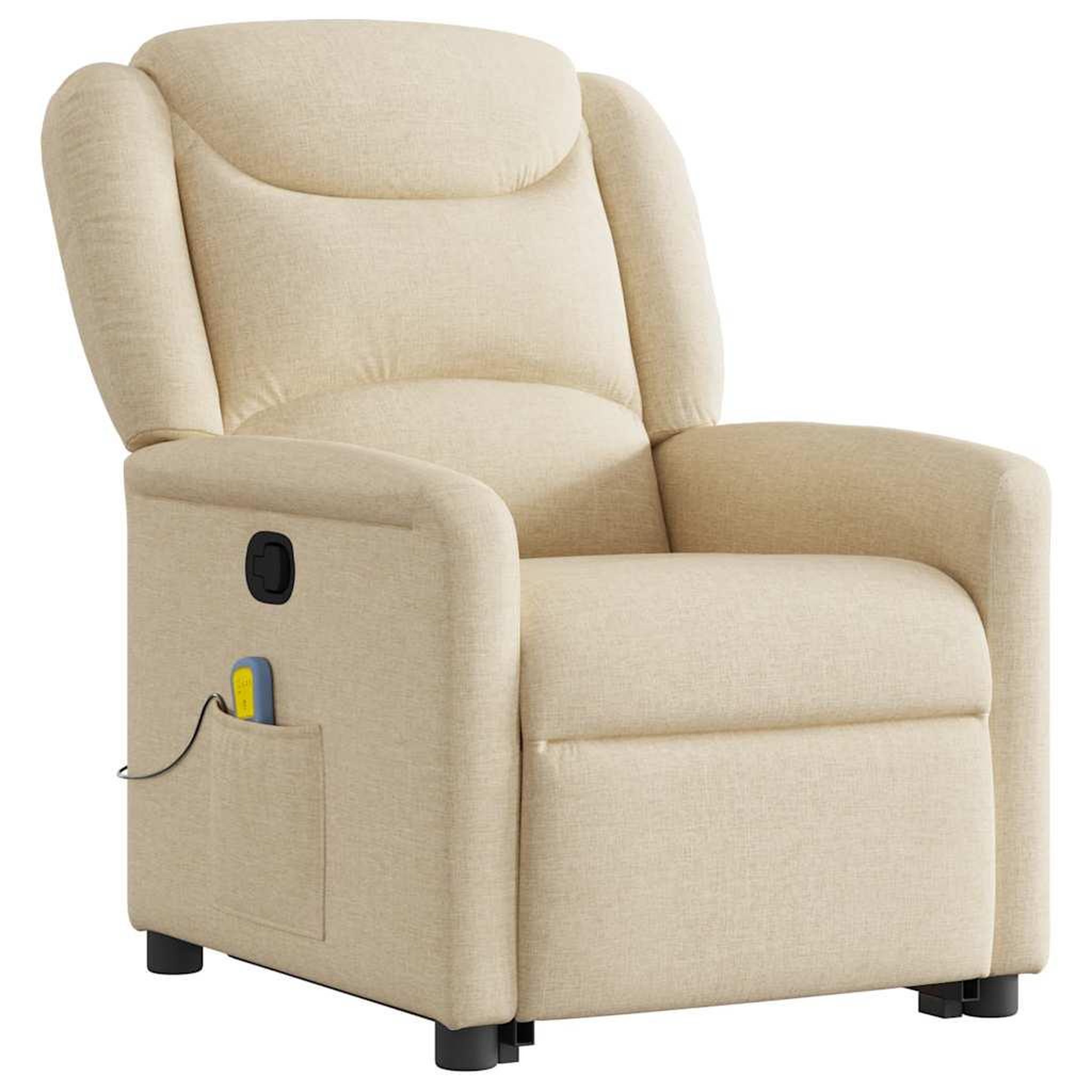 Voir la diapositive 4 : VIDAXL Fauteuil inclinable de massage Creme Tissu