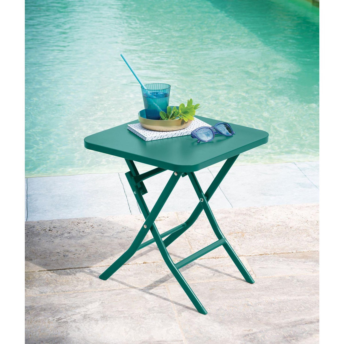 HESPERIDE Table basse pliante carrée 2 places GREENSBORO