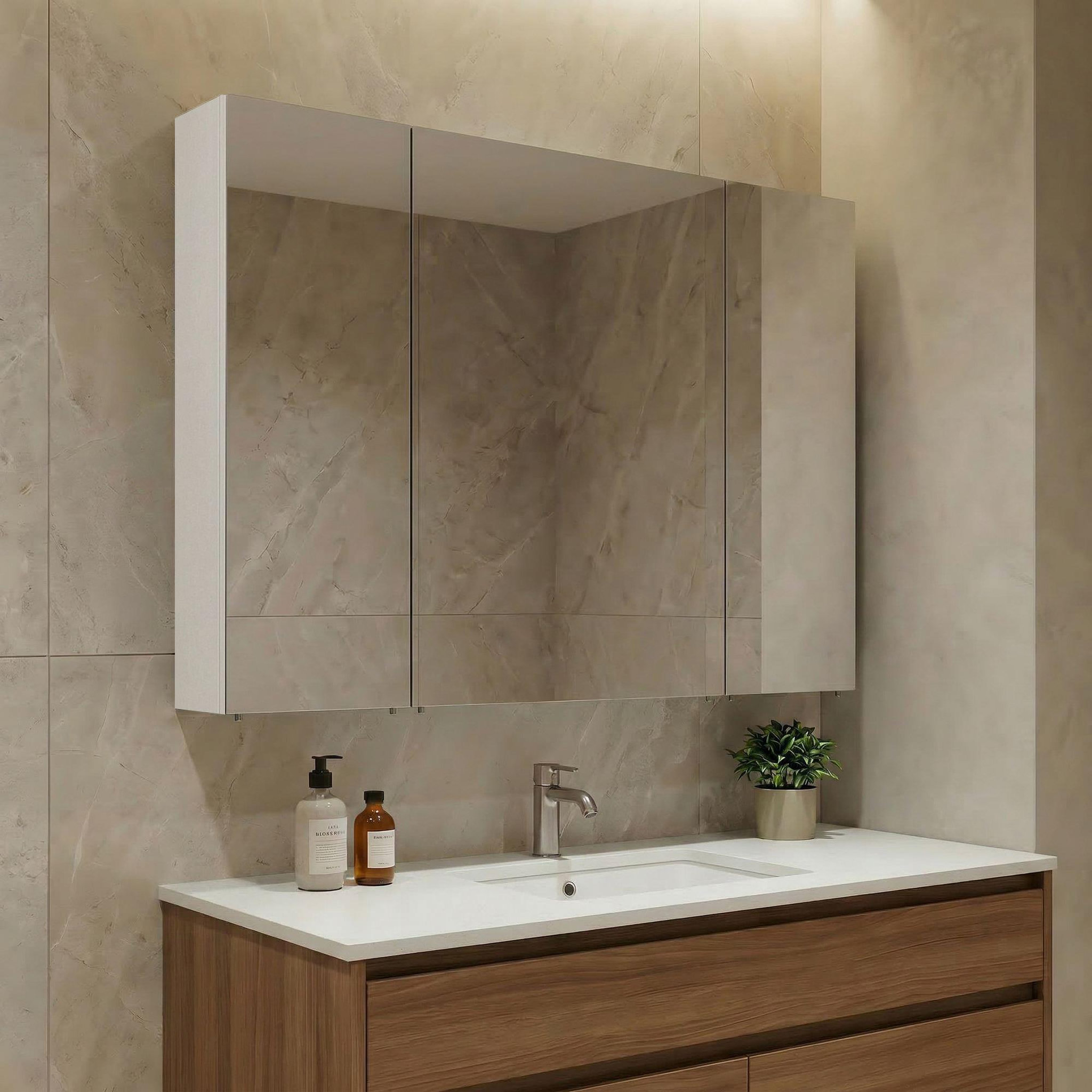 Voir la diapositive 2 : Habitat et Jardin Meuble salle de bain avec miroir  nuvola 100 v2  - 97 x 16 x 66 cm - white