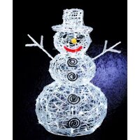 Bonhomme de neige lumineux 3D H70cm 160 LED ambré fixe Timer extérieur  Smart Connect 31V professionnel