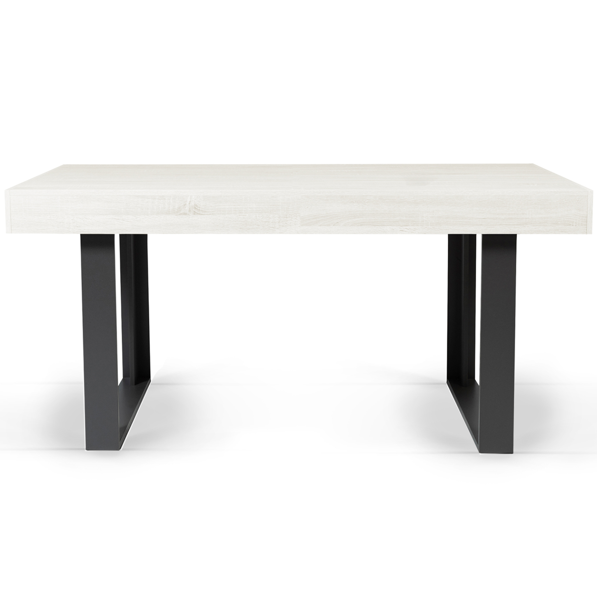 Voir la diapositive 3 : ID MARKET Table à manger rectangle phoenix 6 personnes bois gris 160 cm
