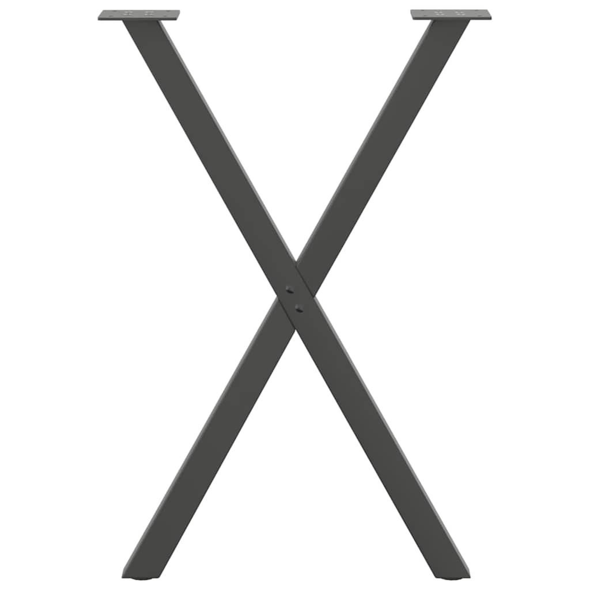 Voir la diapositive 5 : VIDAXL Pieds de table a manger forme de X 2 pcs 50x(72-73) cm acier