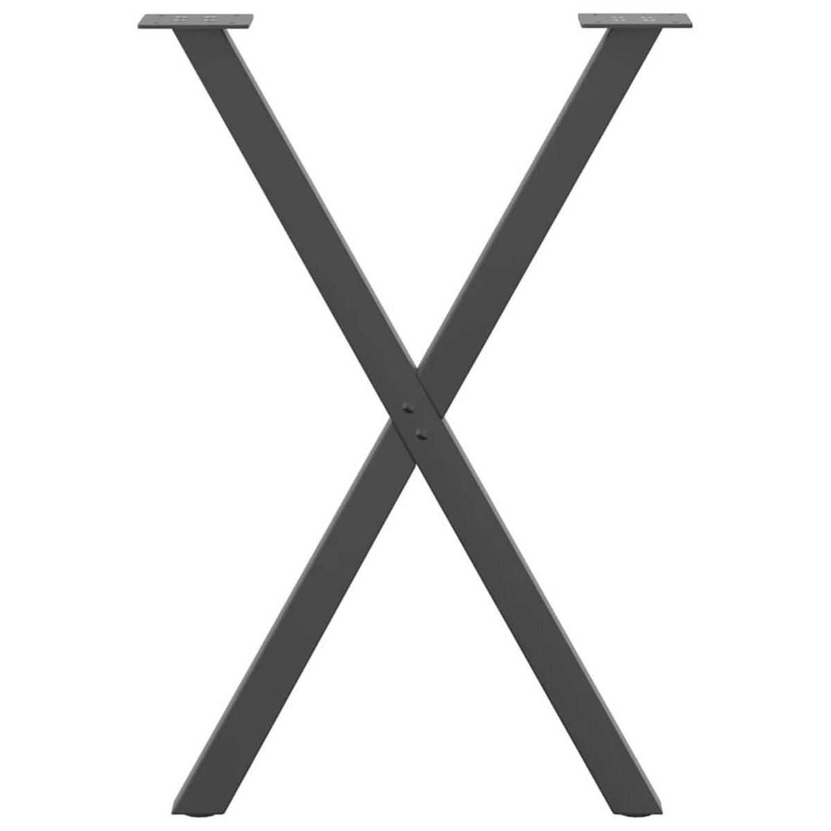 VIDAXL Pieds de table a manger forme de X 2 pcs 50x(72-73) cm acier