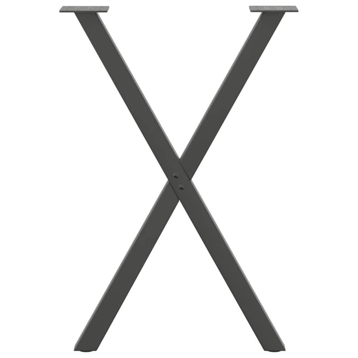 VIDAXL Pieds de table a manger forme de X 2 pcs 50x(72-73) cm acier