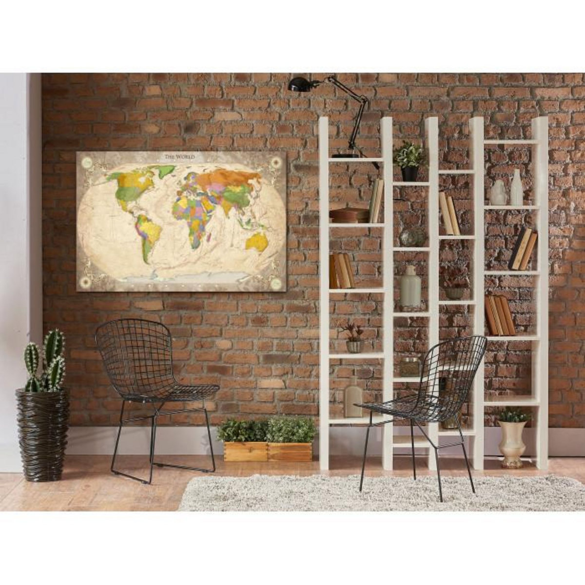 Paris Prix Tableau Imprimé  Map & Ornaments