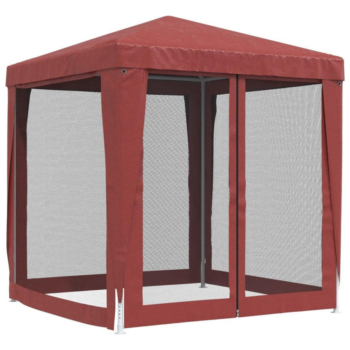 VIDAXL Tente de fete avec 4 parois laterales en maille Rouge 2x2m PEHD
